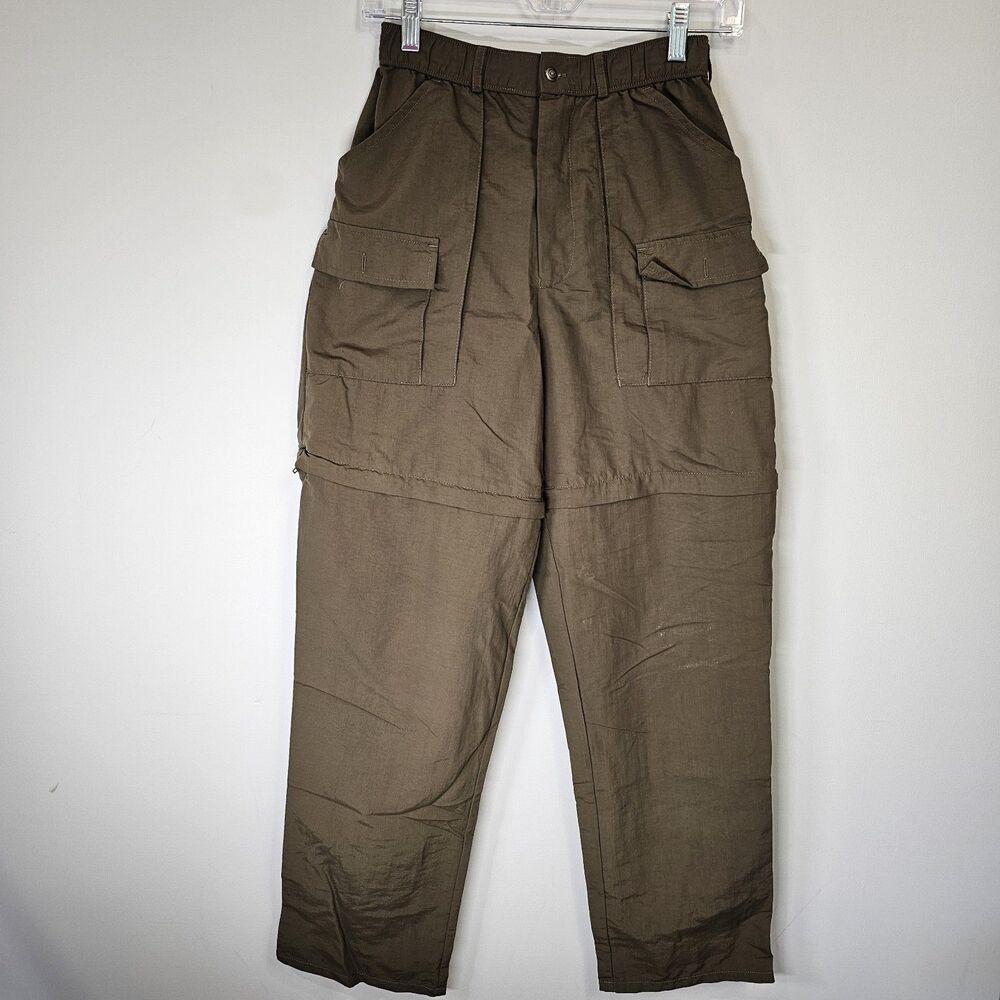 Convertible Cargo Pants Utility Outdoor Gorpcore Elastic Waist Zip Off Small